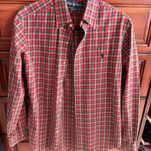 Ralph Lauren Red Green Plaid Button-Down Shirt